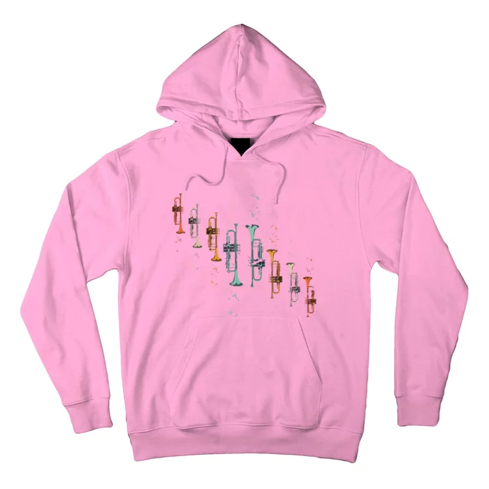 Music Notes Jazz Musician Trumpeter Gift Trumpet Hoodie