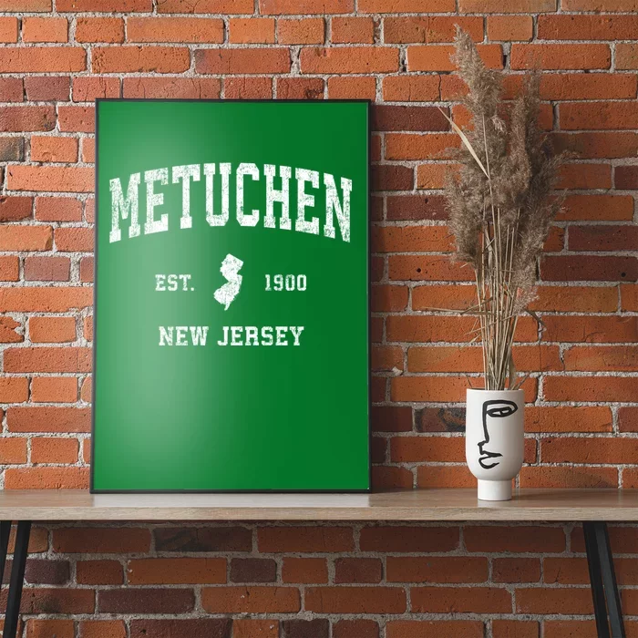 Metuchen New Jersey Nj Vintage Athletic Sports Poster