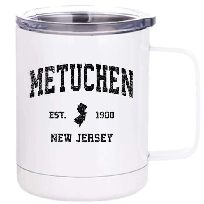 Metuchen New Jersey Nj Vintage Athletic Sports Front & Back 12oz Stainless Steel Tumbler Cup