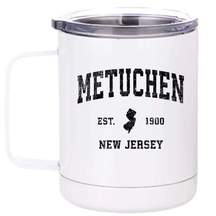 Metuchen New Jersey Nj Vintage Athletic Sports Front & Back 12oz Stainless Steel Tumbler Cup