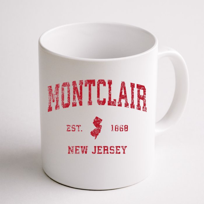 Montclair New Jersey Nj Vintage Sports Design Red Print Front & Back Coffee Mug