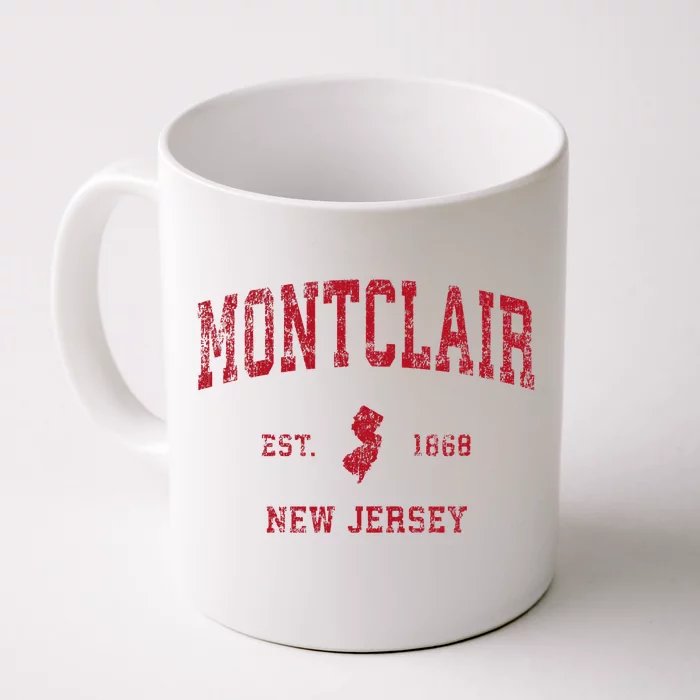 Montclair New Jersey Nj Vintage Sports Design Red Print Front & Back Coffee Mug