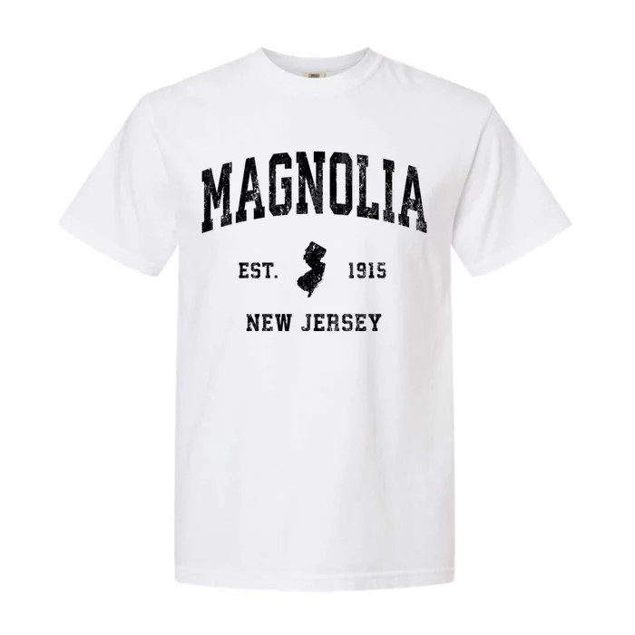 Magnolia New Jersey Nj Vintage Athletic Sports Garment-Dyed Heavyweight T-Shirt