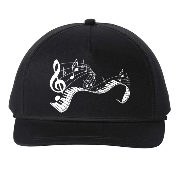 Music Notes Keyboard Pianist Classical Musician Piano Snapback Five-Panel Rope Hat