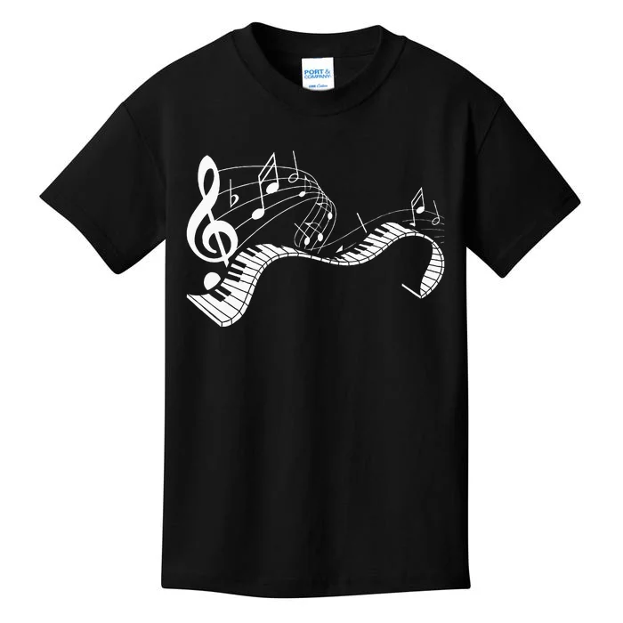 Music Notes Keyboard Pianist Classical Musician Piano Kids T-Shirt