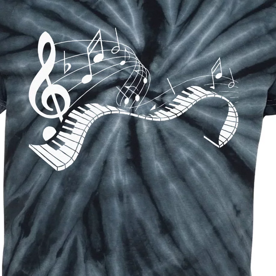 Music Notes Keyboard Pianist Classical Musician Piano Kids Tie-Dye T-Shirt