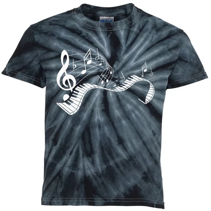 Music Notes Keyboard Pianist Classical Musician Piano Kids Tie-Dye T-Shirt