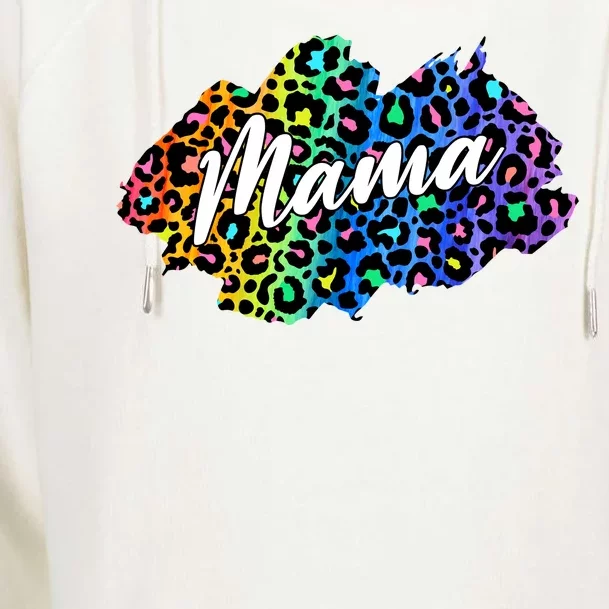 Mama Neon Leopard Print Cute Gift Womens Funnel Neck Pullover Hood