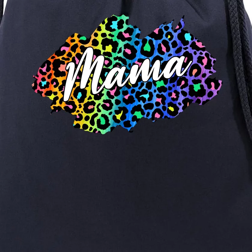 Mama Neon Leopard Print Cute Gift Drawstring Bag