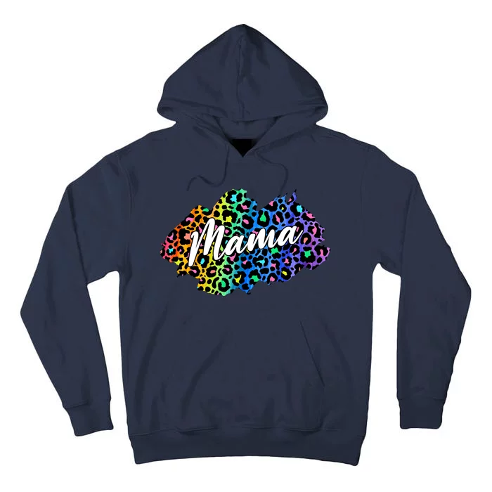 Mama Neon Leopard Print Cute Gift Tall Hoodie