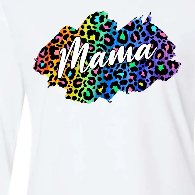 Mama Neon Leopard Print Cute Gift Womens Cotton Relaxed Long Sleeve T-Shirt