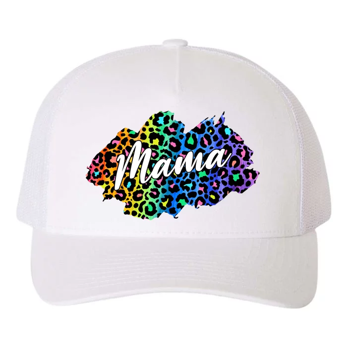 Mama Neon Leopard Print Cute Gift Yupoong Adult 5-Panel Trucker Hat