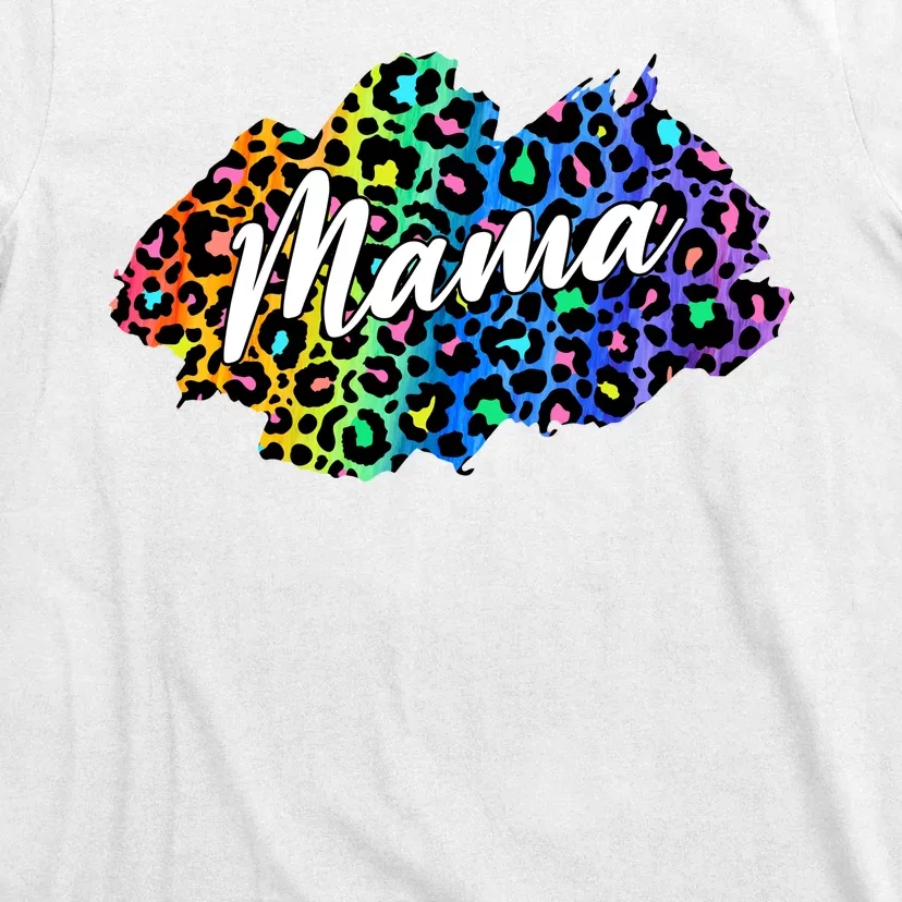 Mama Neon Leopard Print Cute Gift T-Shirt