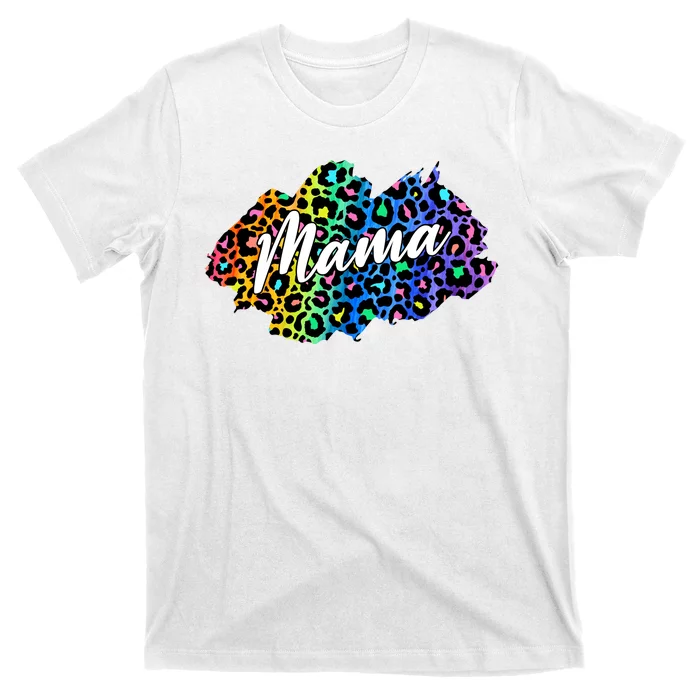 Mama Neon Leopard Print Cute Gift T-Shirt