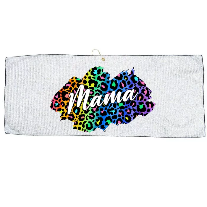 Mama Neon Leopard Print Cute Gift Large Microfiber Waffle Golf Towel