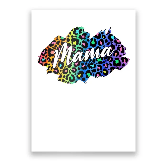 Mama Neon Leopard Print Cute Gift Poster