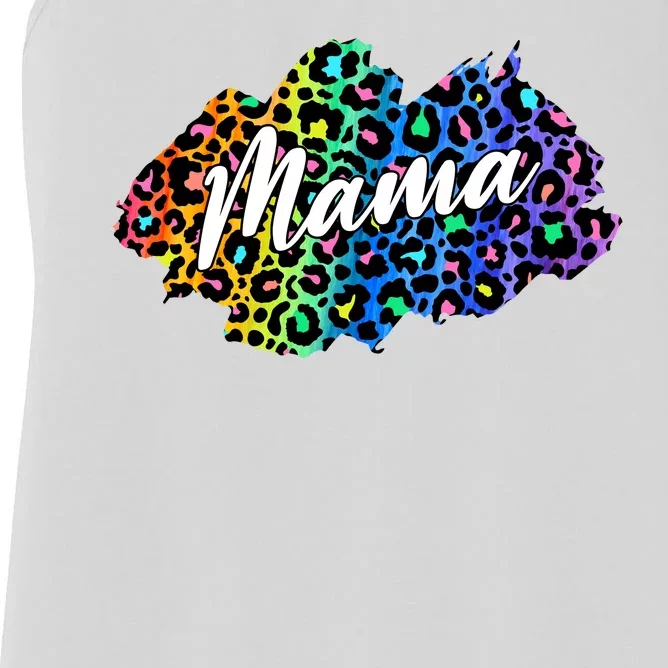 Mama Neon Leopard Print Cute Gift Women's Racerback Tank