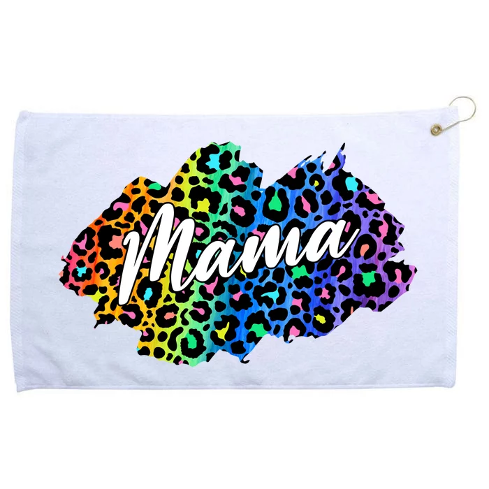 Mama Neon Leopard Print Cute Gift Grommeted Golf Towel