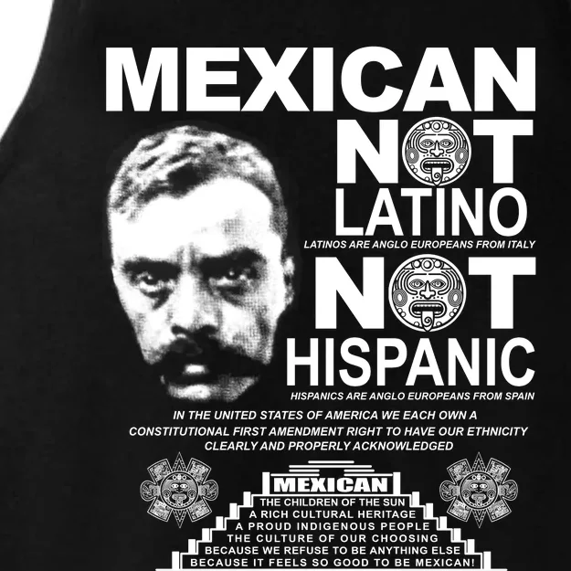 Mexican Not Latino Mexican Pride Zapata Ladies Tri-Blend Wicking Tank