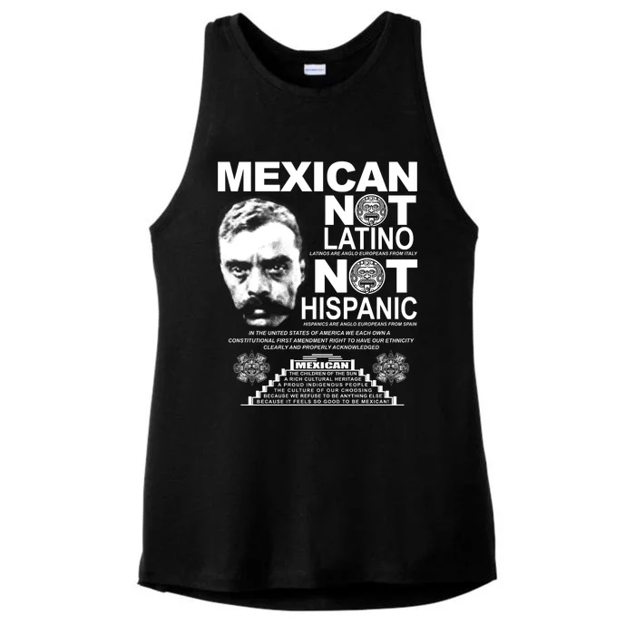 Mexican Not Latino Mexican Pride Zapata Ladies Tri-Blend Wicking Tank