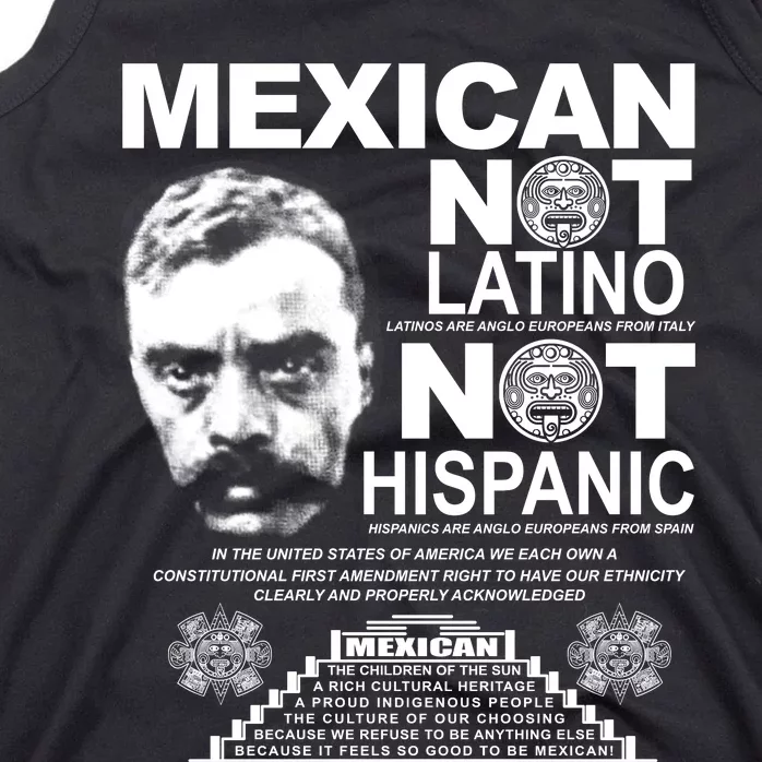 Mexican Not Latino Mexican Pride Zapata Tank Top