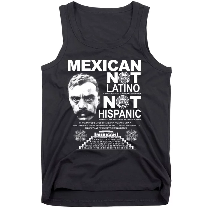 Mexican Not Latino Mexican Pride Zapata Tank Top