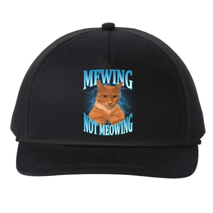 Mewing Not Meowing Funny Cat Meme Snapback Five-Panel Rope Hat