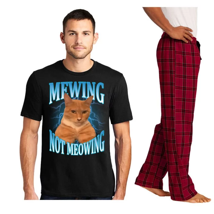 Mewing Not Meowing Funny Cat Meme Pajama Set