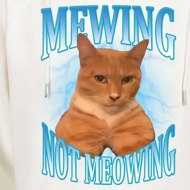 Mewing Not Meowing Funny Cat Meme Womens Funnel Neck Pullover Hood