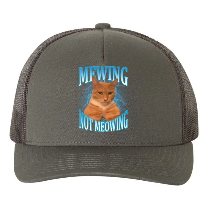 Mewing Not Meowing Funny Cat Meme Yupoong Adult 5-Panel Trucker Hat