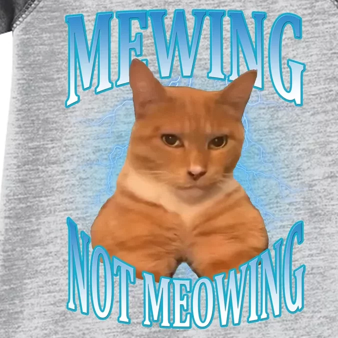 Mewing Not Meowing Funny Cat Meme Infant Baby Jersey Bodysuit