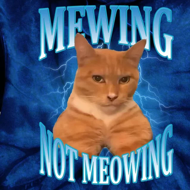 Mewing Not Meowing Funny Cat Meme Tie Dye Hoodie