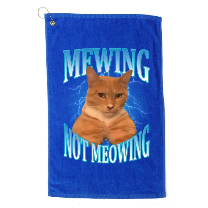 Mewing Not Meowing Funny Cat Meme Platinum Collection Golf Towel