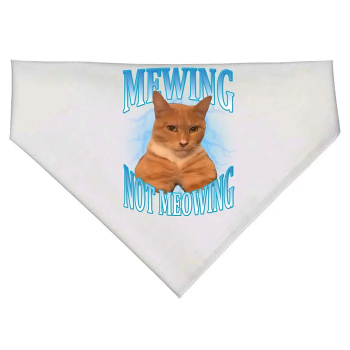 Mewing Not Meowing Funny Cat Meme USA-Made Doggie Bandana