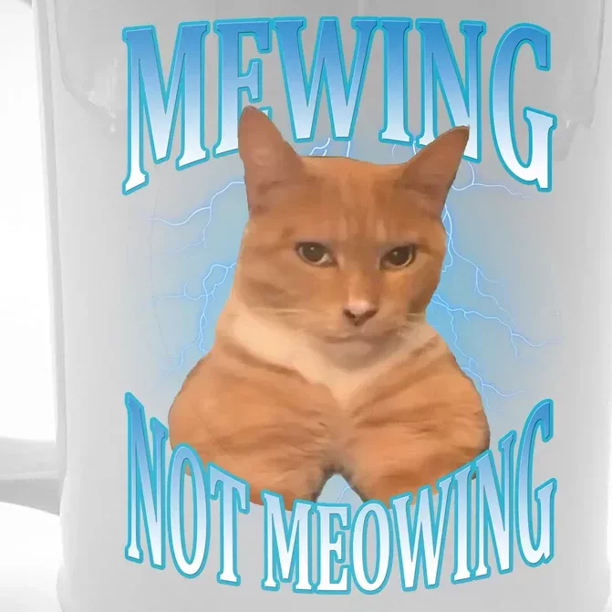 Mewing Not Meowing Funny Cat Meme Front & Back Beer Stein