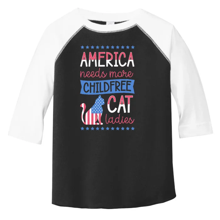 Merica Needs More Childfree Cat Ladies Childless Toddler Fine Jersey T-Shirt