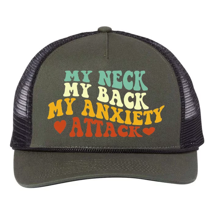 My Neck My Back My Anxiety Attack Funny Retro Rope Trucker Hat Cap