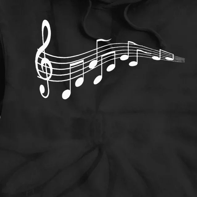 Musical Notes Music Dad Text In Treble Clef Tie Dye Hoodie