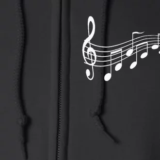 Musical Notes Music Dad Text In Treble Clef Full Zip Hoodie