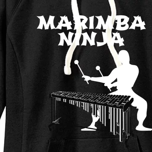 Marimba Ninja Marching Band Funny Percussion Women's Fleece Hoodie