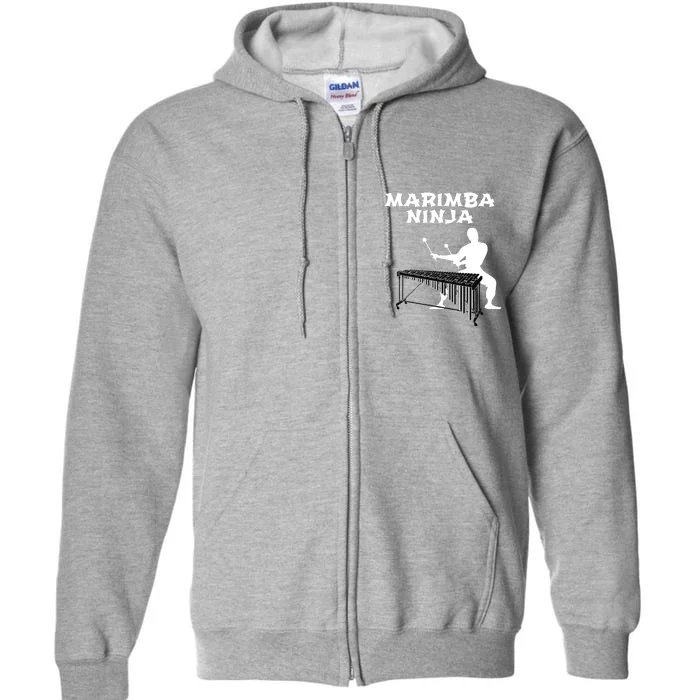 Marimba Ninja Marching Band Funny Percussion Full Zip Hoodie