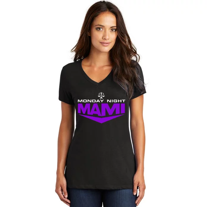 Monday Night Mami Women's V-Neck T-Shirt