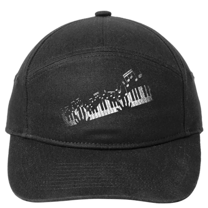 Music Notes Musical Instrument Pianist Gift Idea Piano 7-Panel Snapback Hat