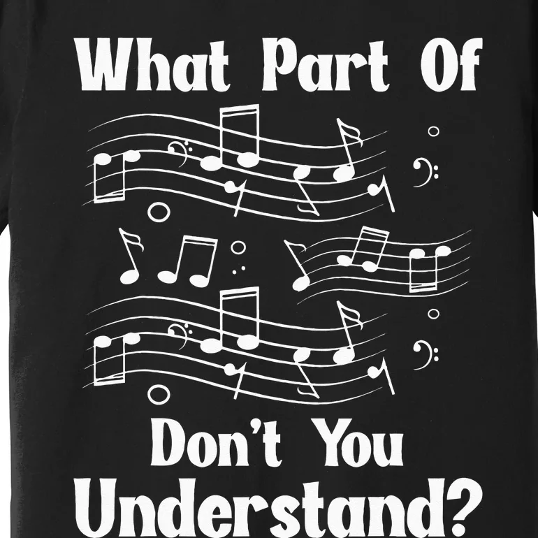 Music Notes Musician What Part Of Dont You Understand Premium T-Shirt