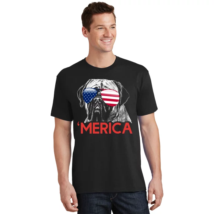 Merica Neapolitan Mastiff American Flag 4th Of July T-Shirt