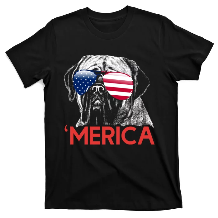 Merica Neapolitan Mastiff American Flag 4th Of July T-Shirt