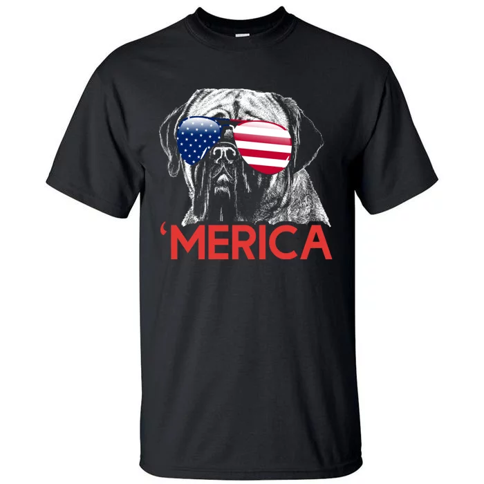 Merica Neapolitan Mastiff American Flag 4th Of July Tall T-Shirt