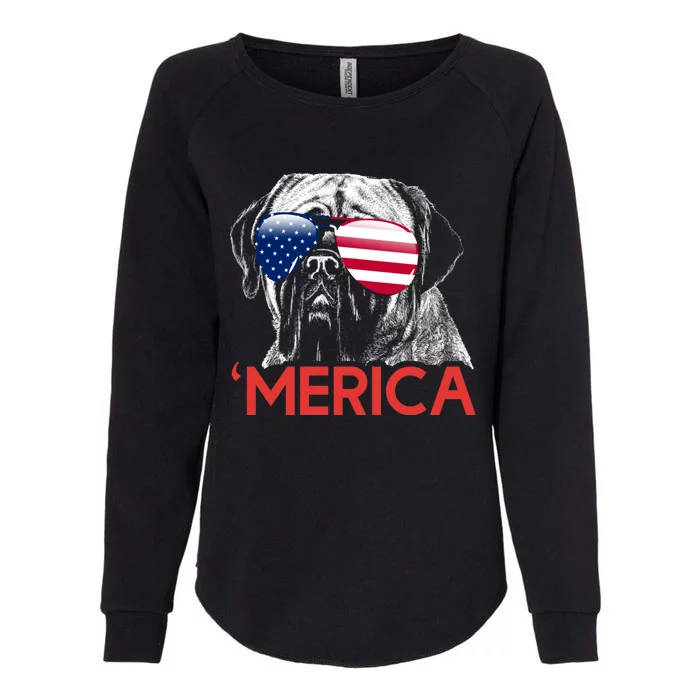 Merica Neapolitan Mastiff American Flag 4th Of July Womens California Wash Sweatshirt