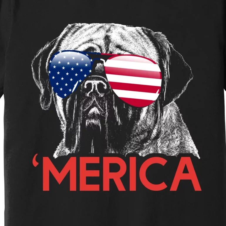 Merica Neapolitan Mastiff American Flag 4th Of July Premium T-Shirt