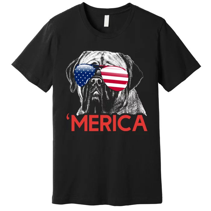 Merica Neapolitan Mastiff American Flag 4th Of July Premium T-Shirt